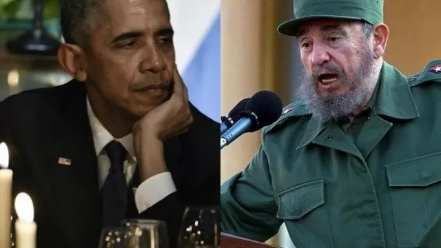 Barack Obama y Fidel Castro. (Vía: AFP)