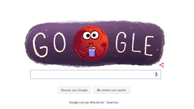 Google celebra hallazgo de agua en Marte con divertido 'doodle' animado
