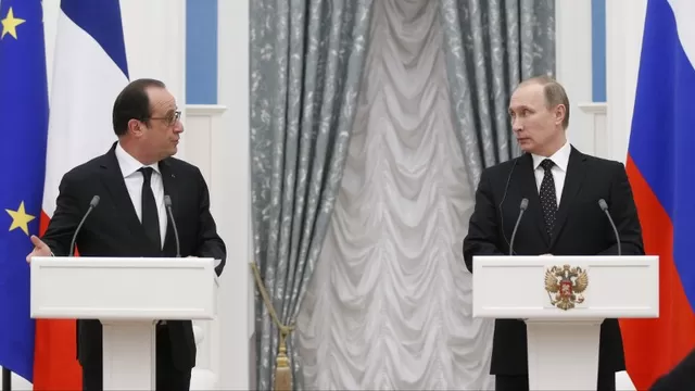 Francois Hollande y Vladimir Putin. (Vía: AFP)