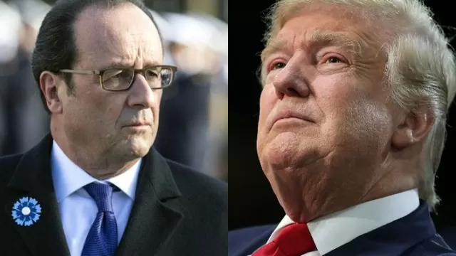 François Hollande y Donald Trump. (Vía: AFP)
