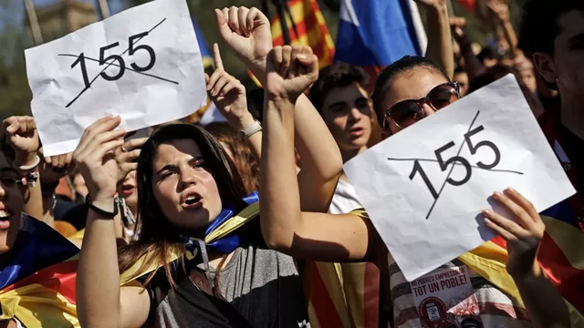 Aplicarán el artículo 155 de la Constitución española en Cataluña. Foto: AFP