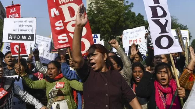 Cientos protestan en India. Foto: AFP