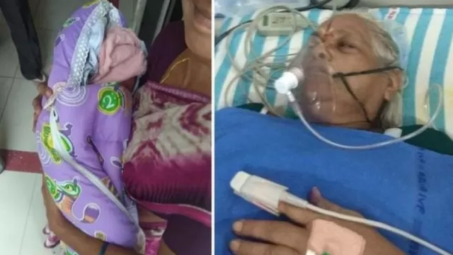 Mujer de 73 años da a luz a gemelas en India. Foto: BBC