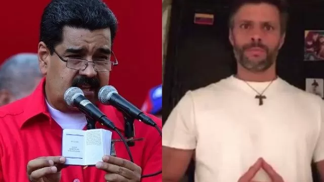 Nicolás Maduro y Leopoldo López. (Vía: AFP)