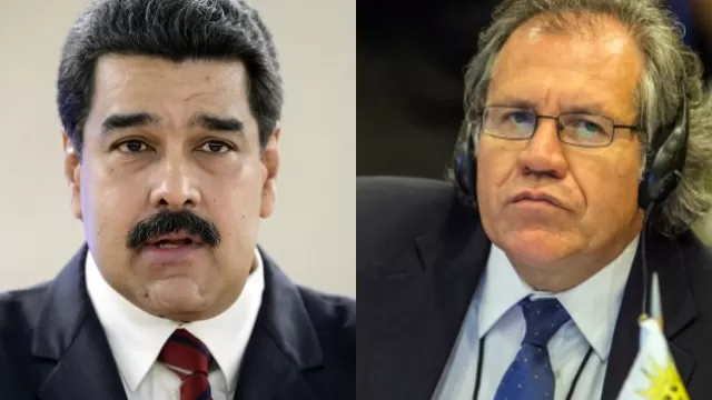 Nicolás Maduro y Luis Almagro. (Vía: AFP)