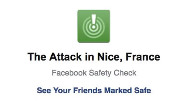 Facebook activó 'Safety Check' para usuarios de Niza.