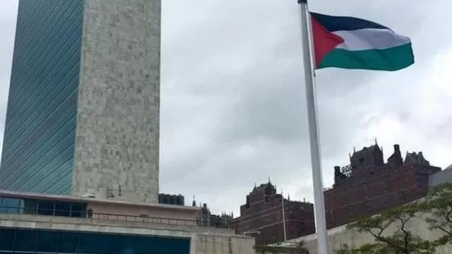 Bandera palestina en la ONU. (V&iacute;a: Twitter)