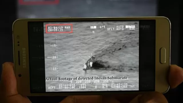 La fuerza naval paquistaní también divulgó un video que, según afirma, muestra el submarino indio. Foto: AFP
