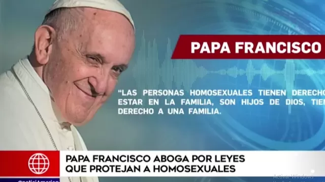 Papa Francisco respalda la unión civil entre homosexuales