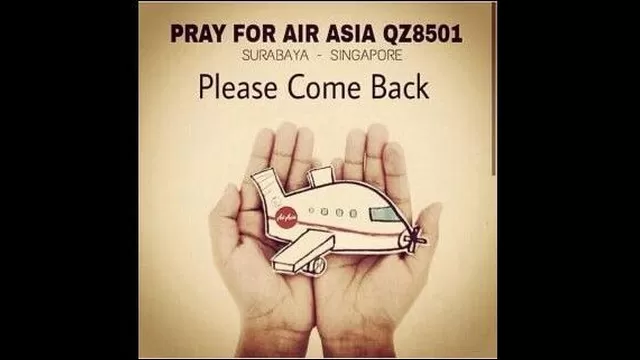 #PrayForQZ8501: personas de todo el mundo se solidariza con pasajeros de vuelo desaparecido