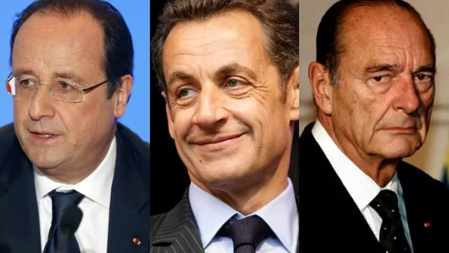 Fran&ccedil;ois Hollande, Nicolas Sarkozy y Jacques Chirac. (Foto: Referencial)