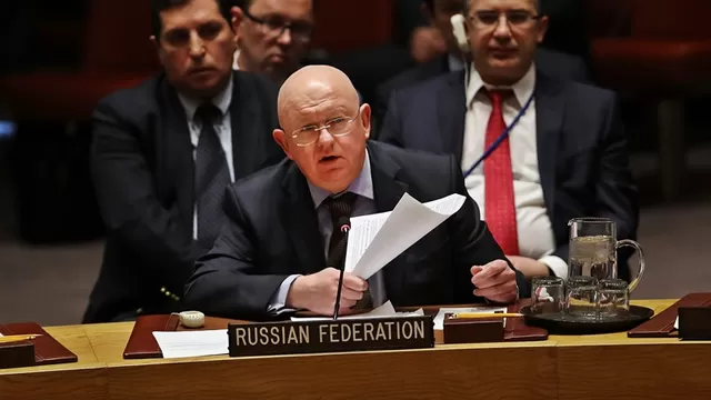 Vasili Nebenzia, embajador ruso ante la ONU. Foto: AFP