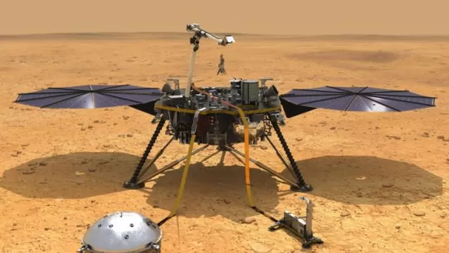 La sonda estadounidense InSight se pos&oacute; este lunes en suelo de Marte y ya envi&oacute; la primera foto de la superficie del planeta rojo. (Foto: EFE)