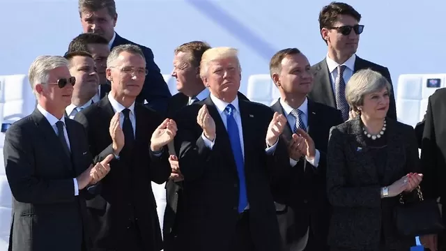 Donald Trump en la cumbre de la OTAN. Foto: AFP