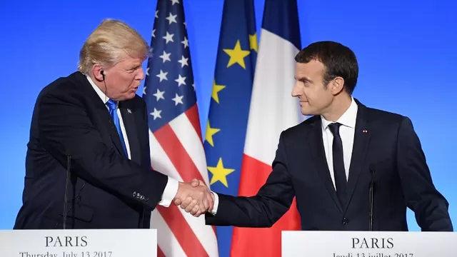 Donald Trump y Emmanuel Macron. Foto: AFP