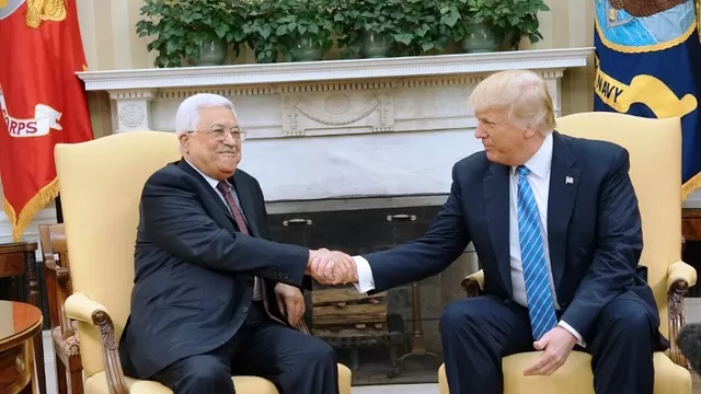 Donald Trump y Mahmud Abas, líder palestino. Foto: AFP