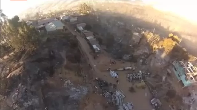 Vea el incendio de Valparaíso grabado desde un drone
