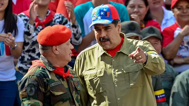 Diosdado Cabello y Nicolás Maduro en Venezuela. Foto: AFP