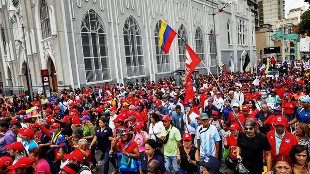 Marcha chavista en Caracas, Venezuela. Foto: EFE/Archivo