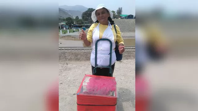 Rufina Enrique, la heladera que llegó a dar apoyo en Cajamarquilla. (Vía: Facebook)