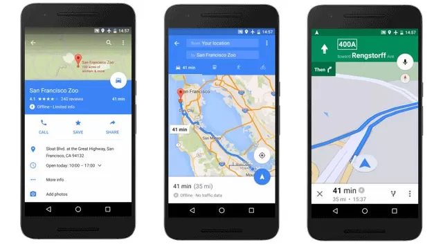 Smartphones Android con la aplicaci&oacute;n Google Maps abierta. (V&iacute;a: CNN Money)