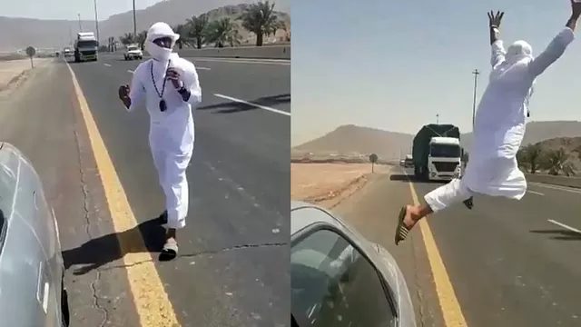 Joven árabe se lanza frente a camión que venía a toda velocidad