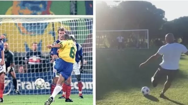 Roberto Carlos repite su gol "imposible" ante Francia en 1997