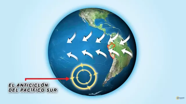 ¿Qué es el anticiclón del Pacífico Sur? (Captura: Senamhi)