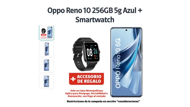 Adquiere el Oppo Reno 10 de 256 GB en Claro.