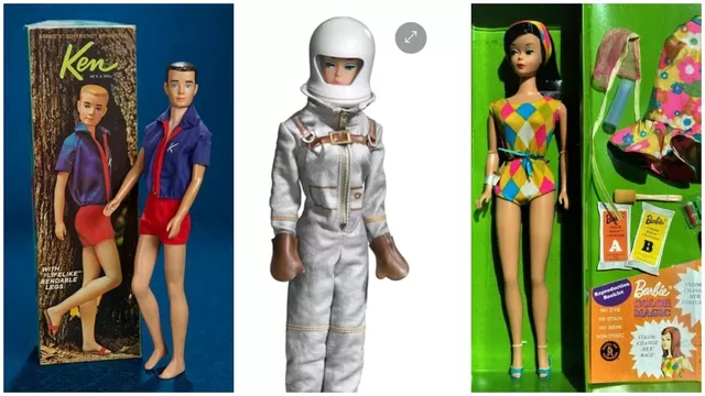 Muñeco Ken, Barbie astronauta y Barbie Color Magic. (Fotos: Barbiepedia / Mattel)