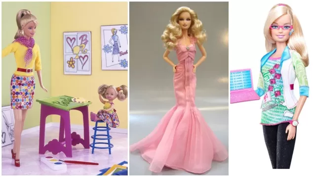 Barbie profesora de arte, Barbie Pink Hope y Barbie ingeniera informática. (Fotos: Mattel)