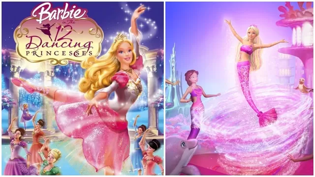 Barbie y las 12 princesas bailarinas y Barbie: Una aventura de sirenas. (Capturas: Filmaffinity / Prime Video)