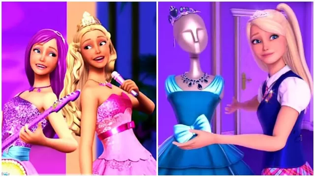 Barbie: La Princesa y La Estrella Pop / Barbie: Escuela de princesas. (Capturas: BarbiePedia)