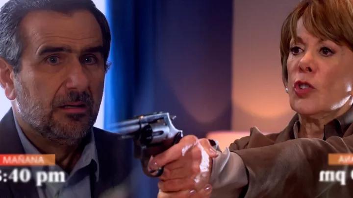 Francesca apunta a Diego con un arma en 'Al fondo hay sitio'