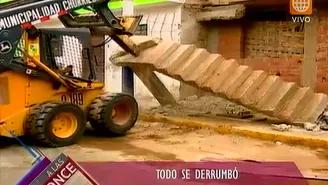 Chorrillos: escaleras construidas en veredas fueron derrumbadas