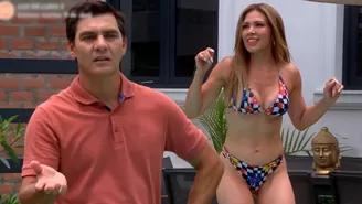 Dalila impactó a Mike con provocativo bikini y se metió a piscina de los Montalbán