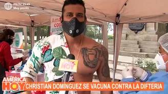 Christian Domínguez se vacunó contra la difteria