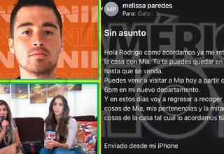 Melissa Paredes y Rodrigo Cuba acordaron que ella se iba a retirar del departamento con su hija Mía