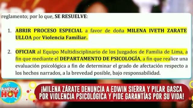 Milena Zárate denunció a Pilar Gasca por violencia psicológica y pide garantías por su vida.