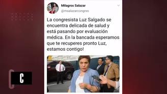 Luz Salgado fue internada de emergencia en el Instituto Nacional Cardiovascular