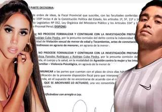 Melissa Paredes y Rodrigo Cuba confirmaron que Fiscalía archivó denuncia en su contra