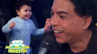Ernesto Pimentel lloró de emoción al ver a Gaelito, su hijo, en su cumpleaños
