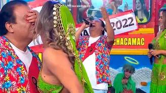 Larissa Riquelme sorprendió a Manolo Rojas con tremendo beso en vivo