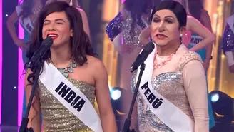 La "Uchulú" y Fernando Armas interpretaron a Miss India y Miss Perú en divertida parodia