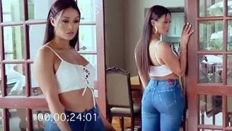 	Angie Arizaga realizó sesión de fotos para su marca de jeans.