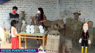 Artista peruano realiza esculturas con material reciclado
