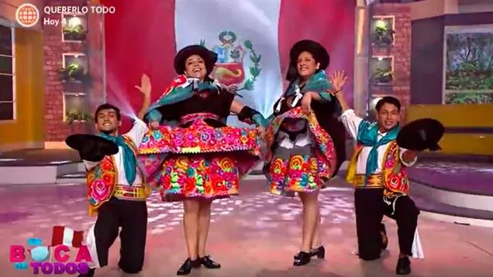 	<p>Tula Rodríguez rindió homenaje al Perú bailando huaylarsh.</p>