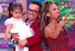 "Los Chikiplunes" presentaron a su hija Cayetana en televisión previo a Navidad