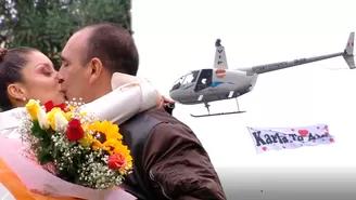 Karla Tarazona recibió tremenda sorpresa de amor de Rafael Fernández en helicóptero