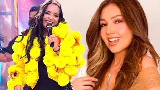 Thalía emocionó al máximo a Marianita Espinoza al repostear y comentar su baile de "Amarillo azul"